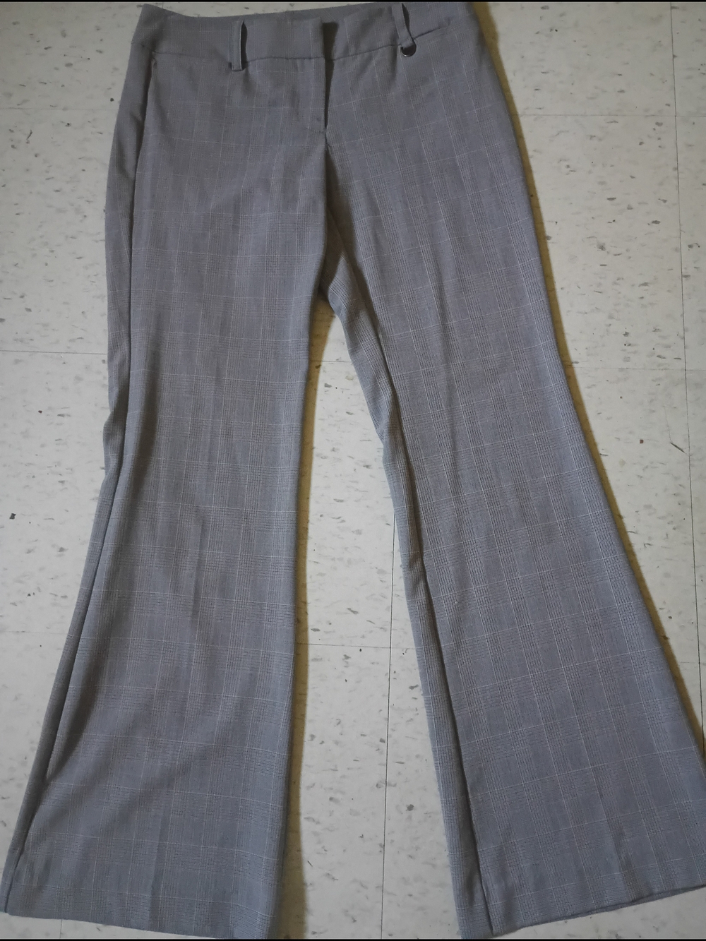 New York & Company Faint Plaid Flare Boot-Leg Pants